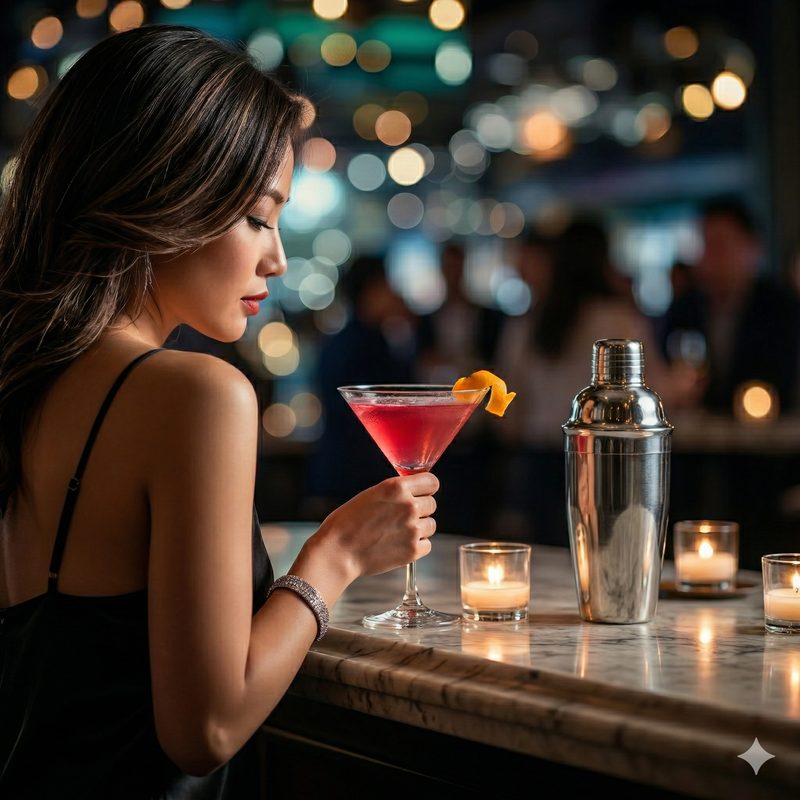 Cosmopolitan cocktail made with Silverton Vodka and Üla Orange Liqueur